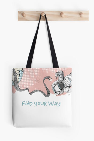 Stofftasche mit Astronaut Rosaversum Illustration