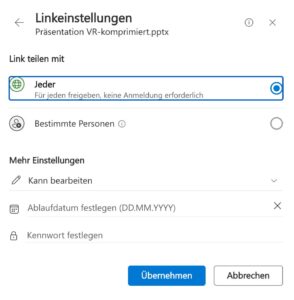 PowerPoint-online-Präsentation-teilen-mit-kennwort